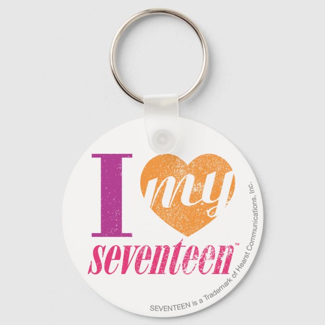 I Love My 17 Orange Key Ring (Front)