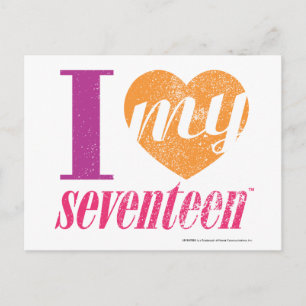 I Love My 17 Orange Postcard