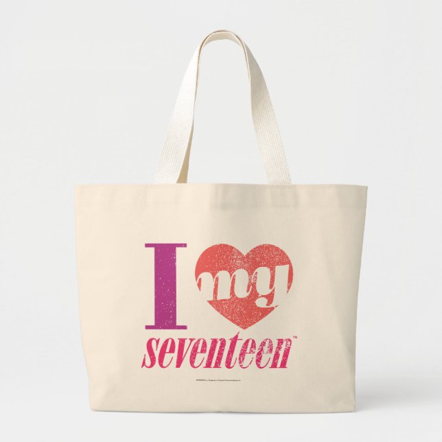 I Love My 17 Pink Large Tote Bag (Front)