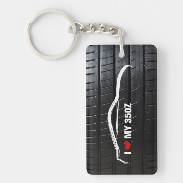 I love my 350Z on tire tread Key Ring (Front)