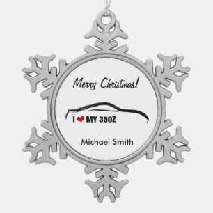 I love my 350Z Snowflake Pewter Christmas Ornament