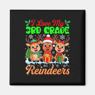 I Love My 3rd Grade Reindeers Three Xmas Reindeers Magnet