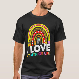 I love my 4th graders Teacher basketball First Day T-Shirt