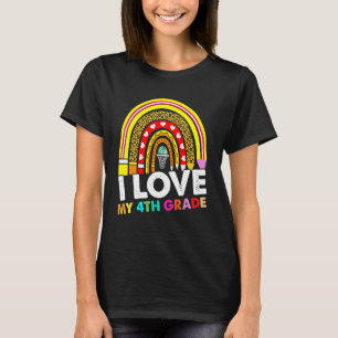 I love my 4th graders Teacher basketball First Day T-Shirt