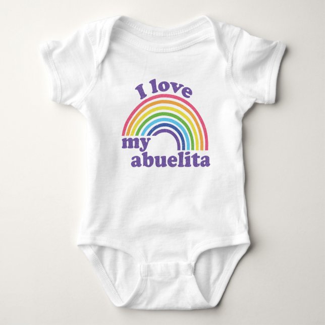 I Love My Abuelita - Cute Rainbow  Baby Bodysuit (Front)