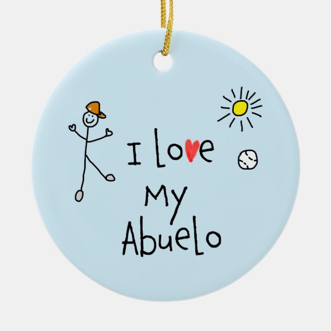 I Love My Abuelo Photo Ceramic Ornament (Front)