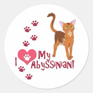 I Love My Abyssinian! Classic Round Sticker
