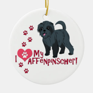 I Love My Affenpinscher! Ceramic Tree Decoration