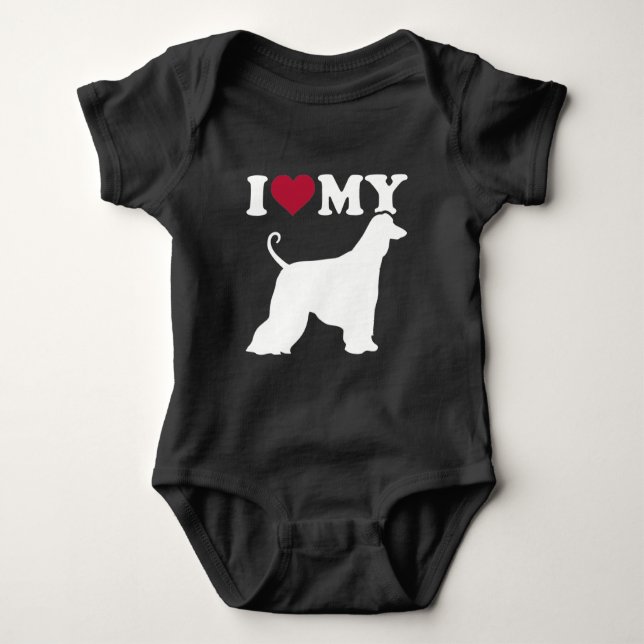 I love my Afghan Hound Baby Bodysuit (Front)
