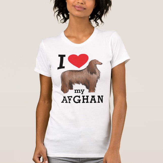 I Love My Afghan T-Shirt (Front)