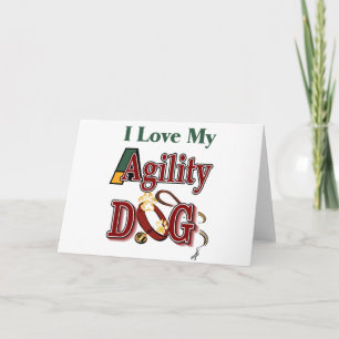 i love my agility dog card