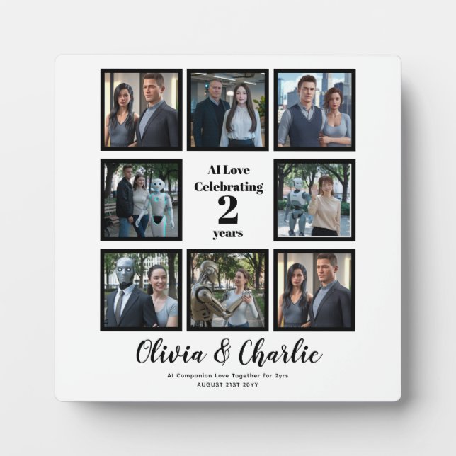 I Love My AI Companion Photo Gifts Chatbots  Plaque (Front)
