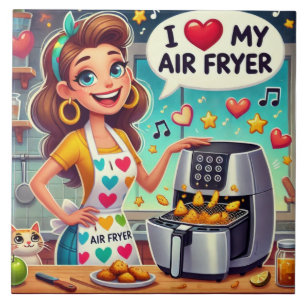 I Love My Air Fryer – Cute Cooking Design Ceramic Tile