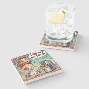 I Love My Air Fryer – Cute Cooking Design Stone Coaster