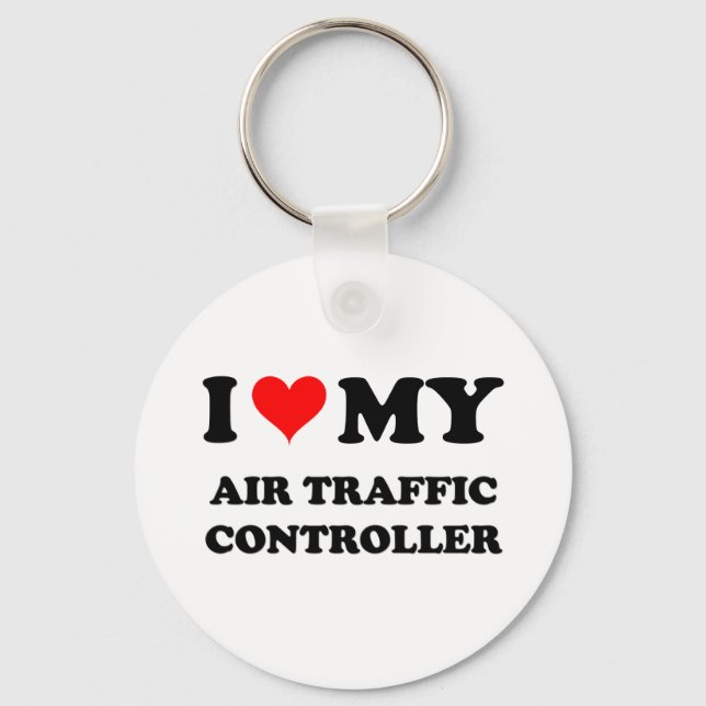 I Love My Air Traffic Controller Key Ring (Front)