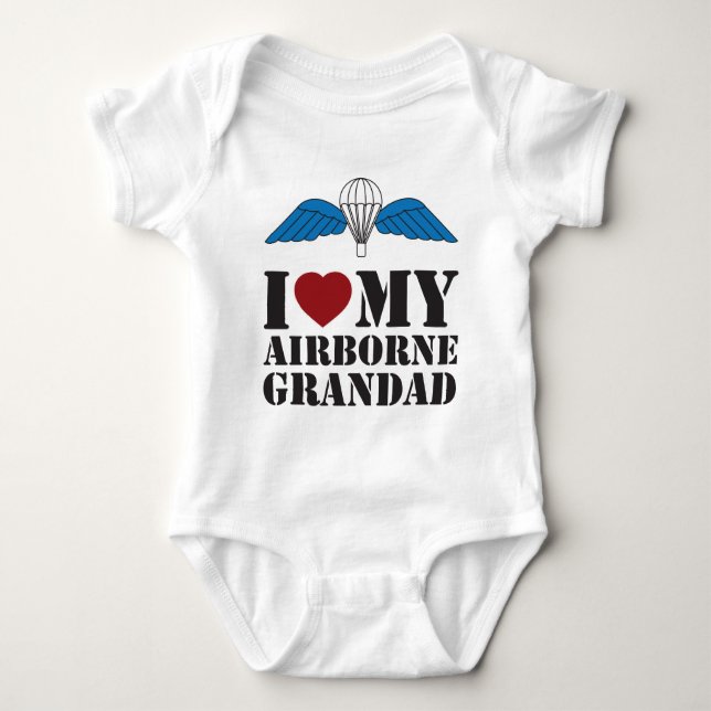 I LOVE MY AIRBORNE GRANDAD BABY BODYSUIT (Front)
