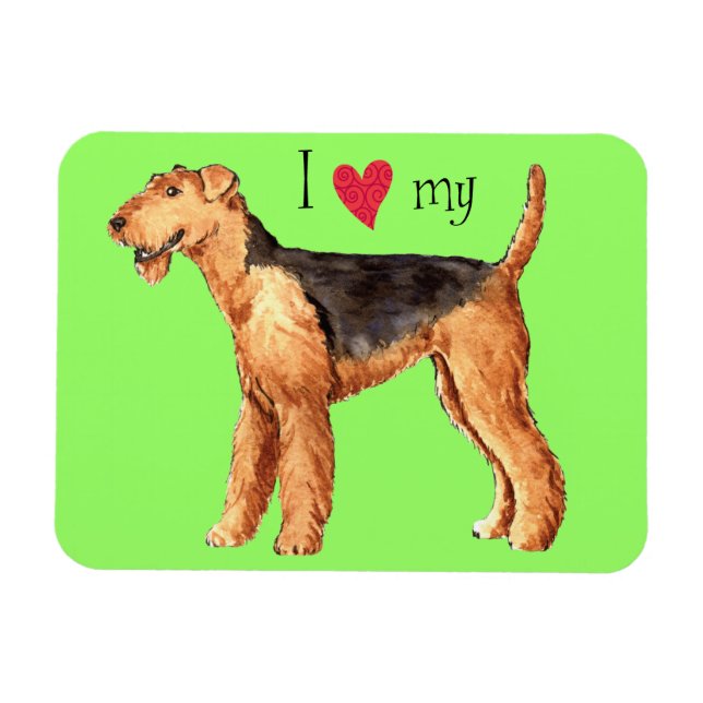 I Love my Airedale Magnet (Horizontal)