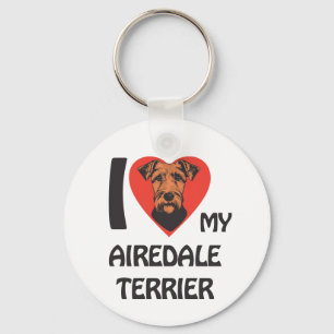 I Love My Airedale Terrier Cute & Proud Dog Lover Key Ring