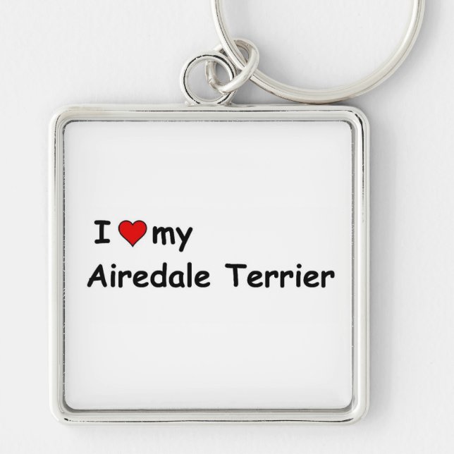 I Love My Airedale Terrier Key Ring (Front)