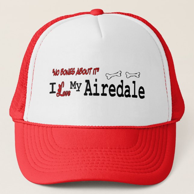 I Love My Airedale Terrier Trucker Hat (Front)