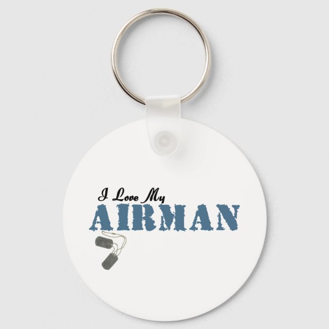 I Love My Airman Key Ring (Front)