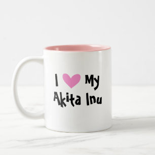 I Love My Akita Inu / Shiba Inu Two-Tone Coffee Mug