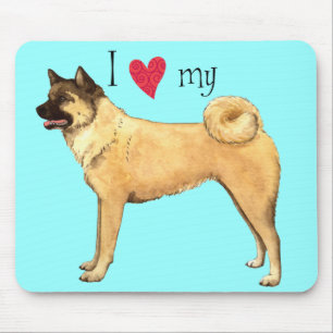 I Love my Akita Mouse Pad