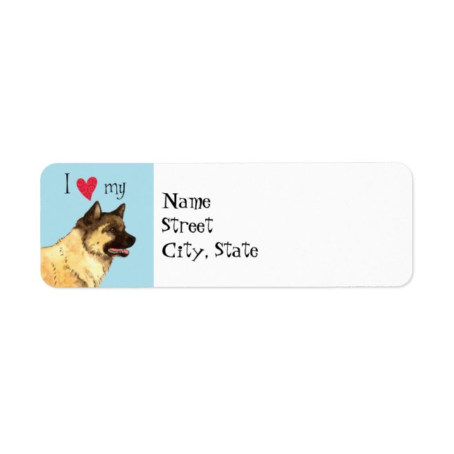 I Love my Akita Return Address Label (Front)