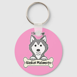 I Love My Alaskan Malamute Key Ring