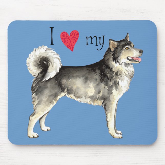 I Love my Alaskan Malemute Mouse Pad (Front)