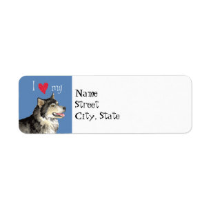 I Love my Alaskan Malemute Return Address Label