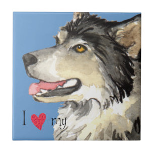 I Love my Alaskan Malemute Tile