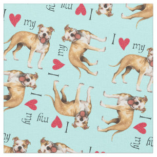I Love my Am Staff Fabric