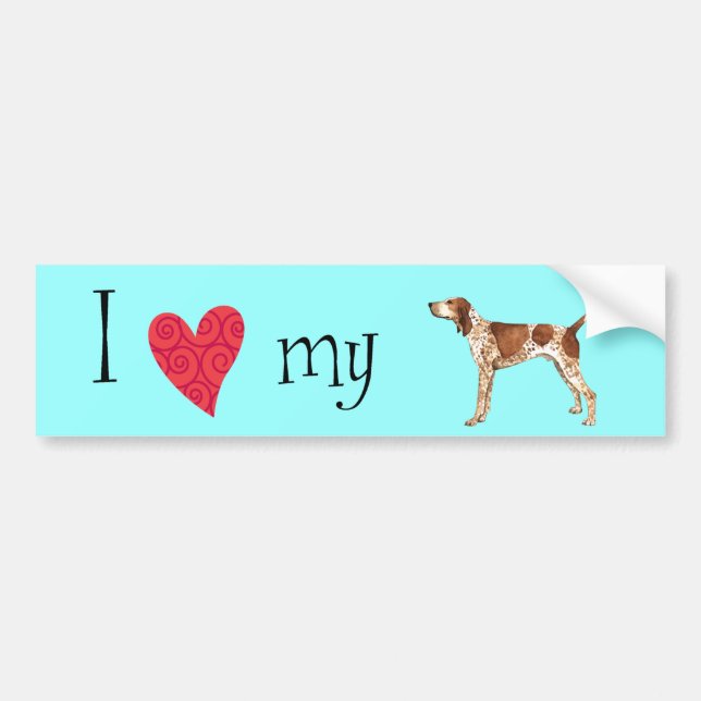I Love my American English Coonhound Bumper Sticker (Front)