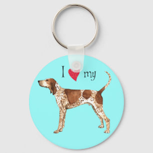 I Love my American English Coonhound Key Ring