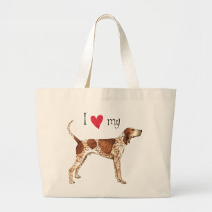 I Love my American English Coonhound Large Tote Bag