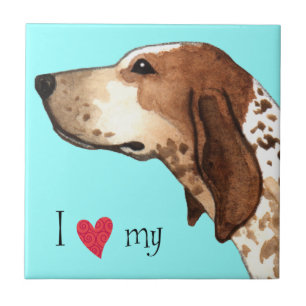 I Love my American English Coonhound Tile