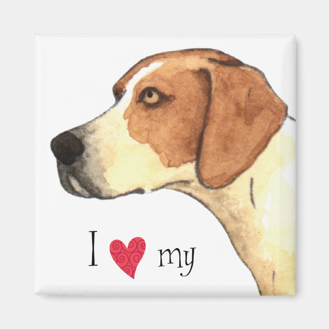 I Love my American Foxhound Magnet (Front)