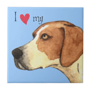 I Love my American Foxhound Tile
