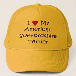 I Love My American Staffordshire Terrier Gifts Trucker Hat