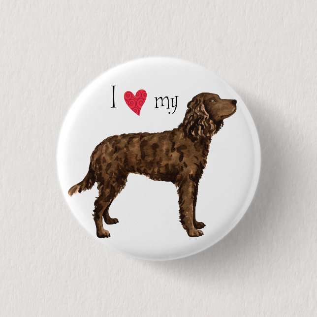 I Love my American Water Spaniel 3 Cm Round Badge (Front)