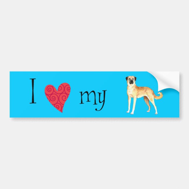 I Love my Anatolian Shepherd Bumper Sticker (Front)
