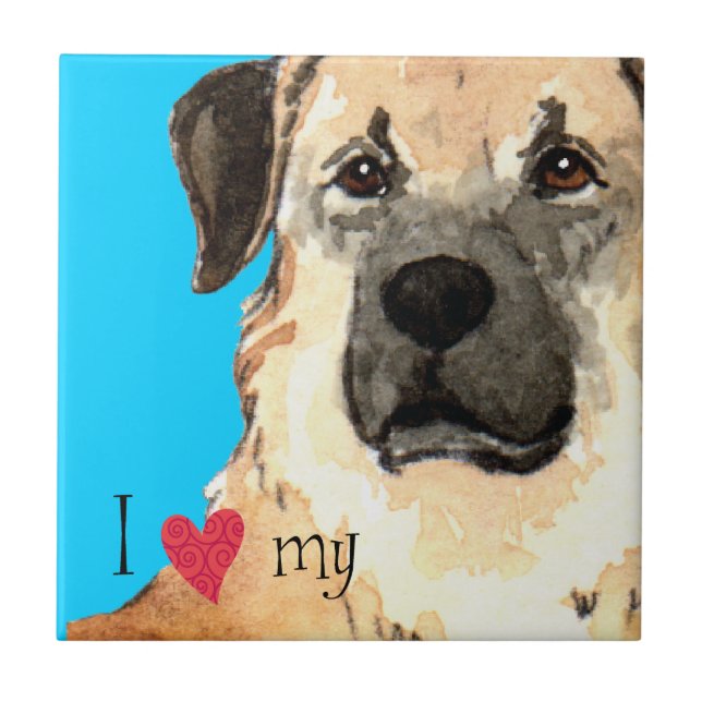 I Love my Anatolian Shepherd Ceramic Tile (Front)