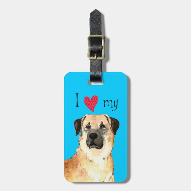 I Love my Anatolian Shepherd Luggage Tag (Front Vertical)