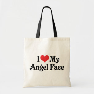 I Love My Angel Face Tote Bag