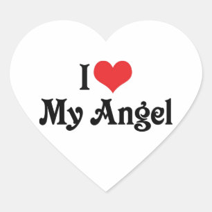I Love My Angel Heart Sticker
