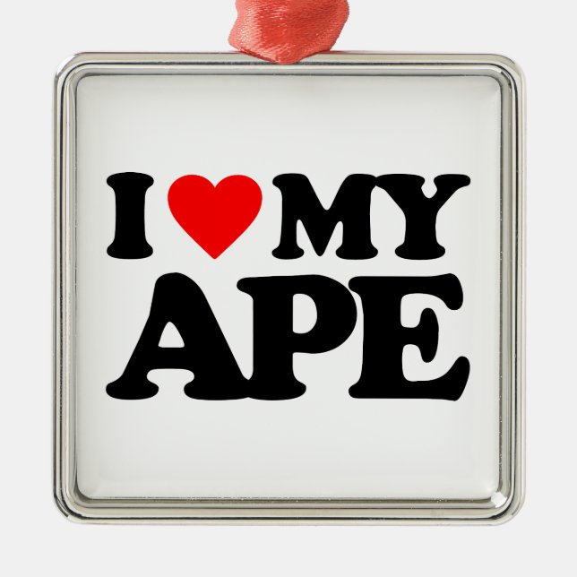 I LOVE MY APE METAL TREE DECORATION (Front)