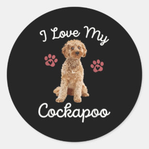 I Love My Apoo Dog Mum Funny Quote Pet Owner Art G Classic Round Sticker