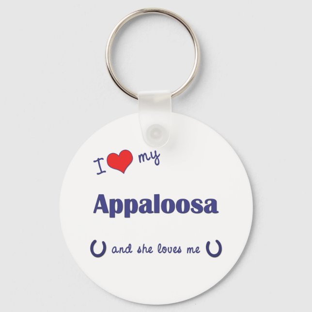 I Love My Appaloosa (Female Horse) Key Ring (Front)