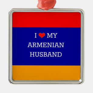 I Love My Armenian Husband Metal Tree Decoration
